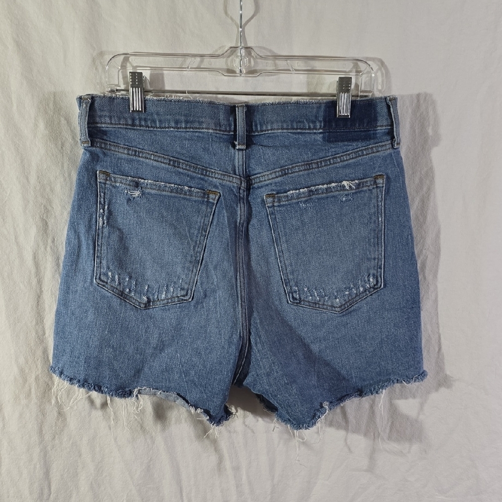 Abercronbie & Fitch Distressed High Rise Denim Mom Shorts - Picture 2 of 9